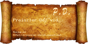 Preiszler Dávid névjegykártya